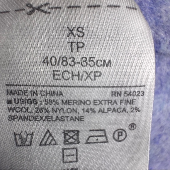 Banana Republic Women's Size XS Sweater Blue Long Sleeve Merino Wool, Alpaca - Picture 7 of 13